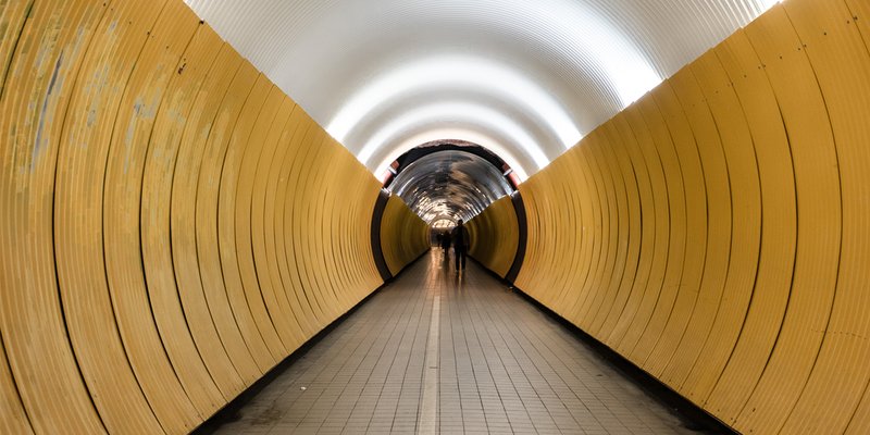 Brunkeberg tunnel, a popular Instagram spot in Stockholm.