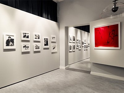 photos in an exhibition hall