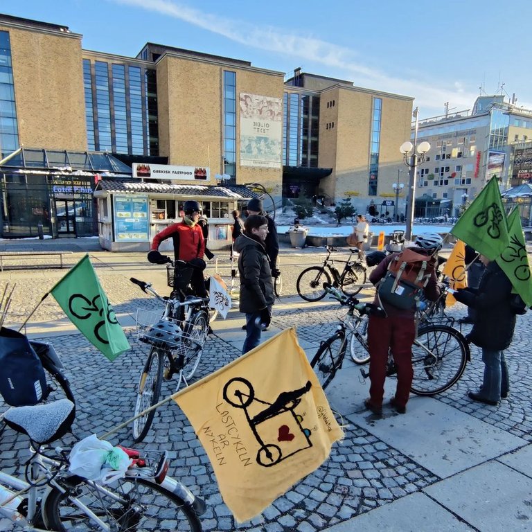 people with bicycles