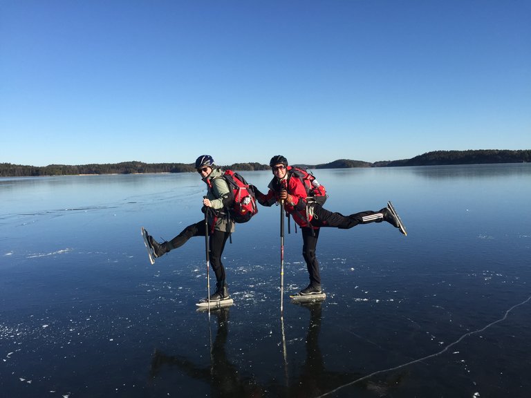 two ice-skaters