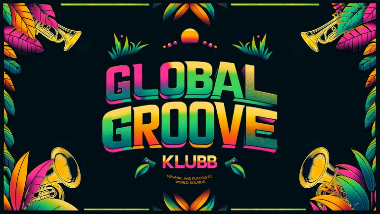 the text "global groove klubb"