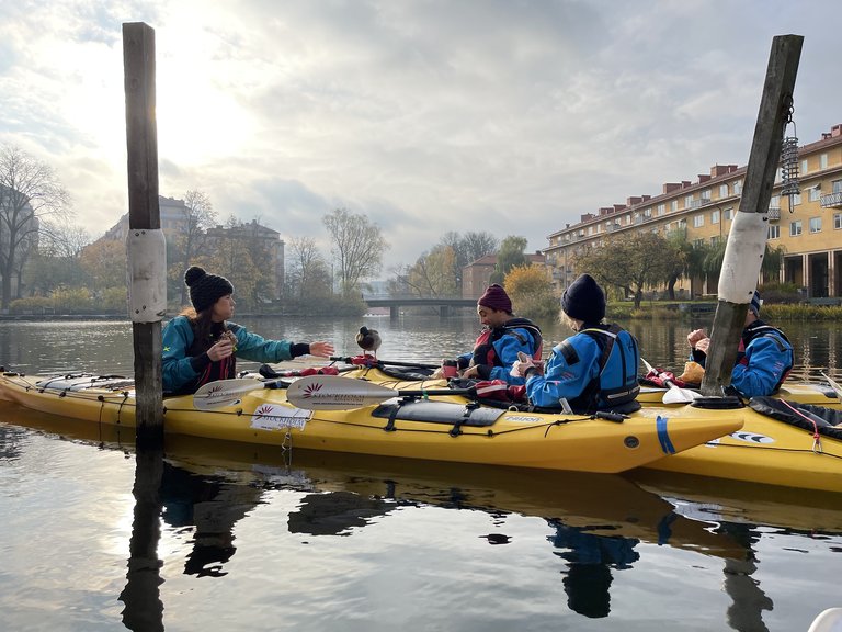 People in kayaks