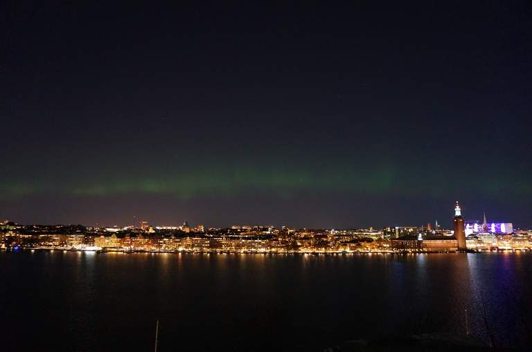 Northern lights over Stockholm.