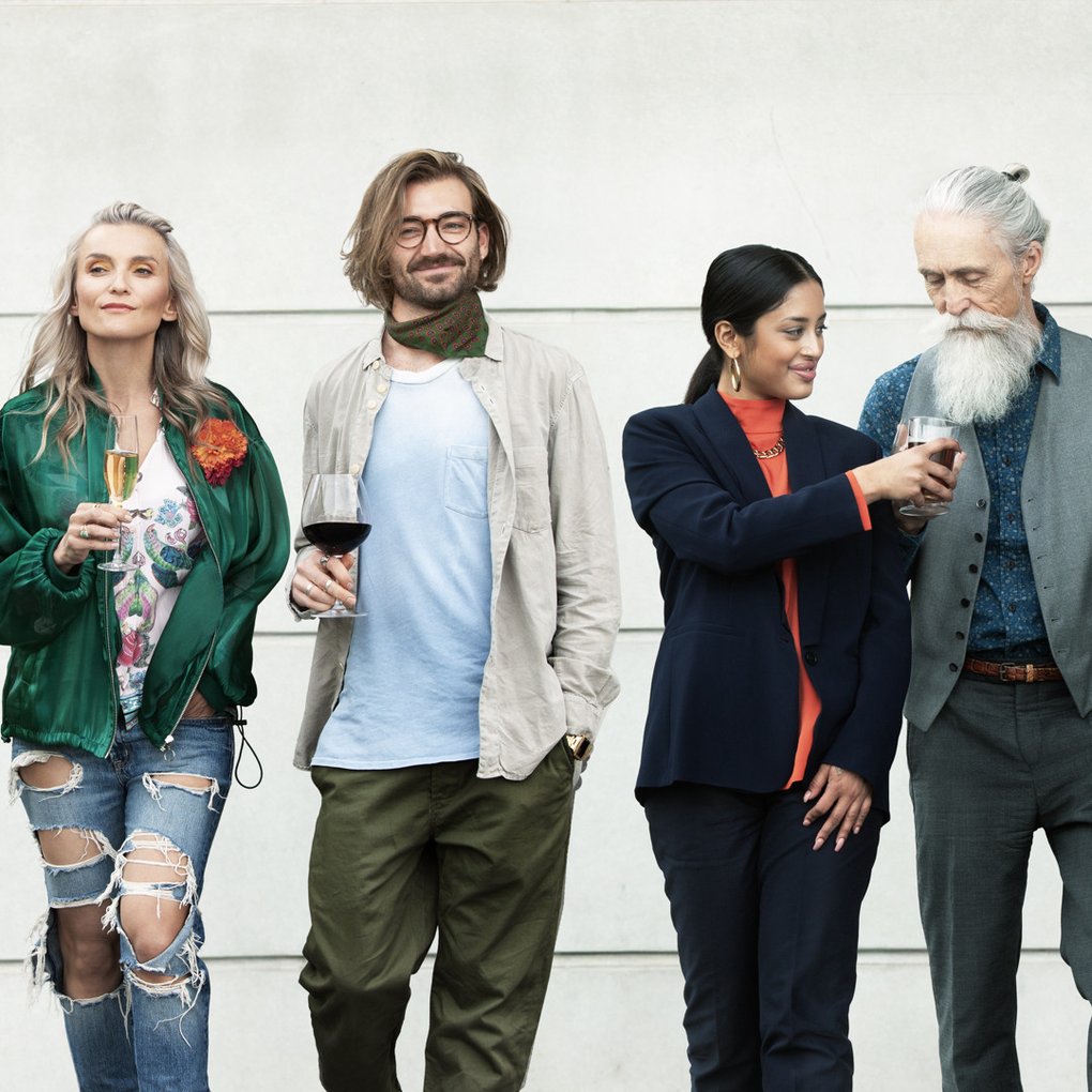 People enjoying wine together.