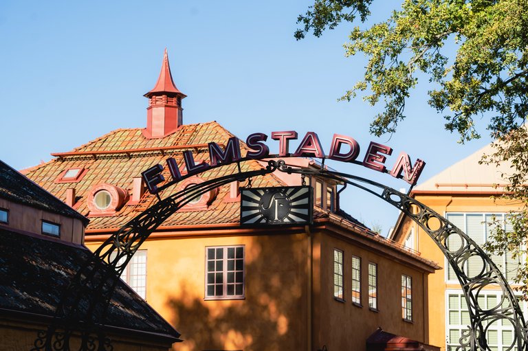 The gate in front of Filmstaden Råsunda, Stockholm's former film mecka.