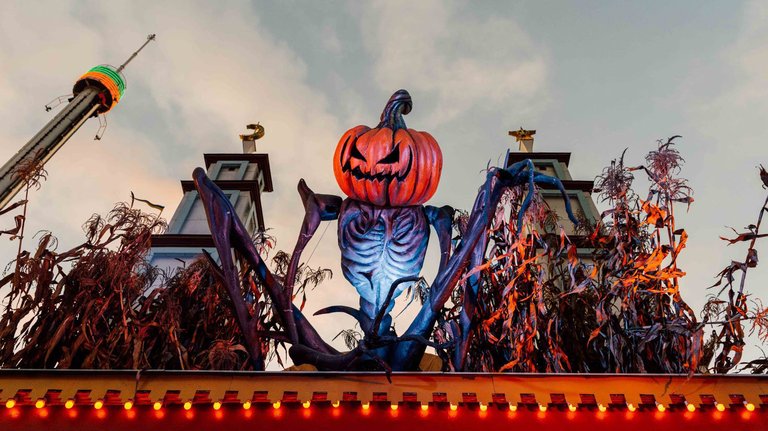 Spooky atmosphere at Gröna Lund amusement park, during the annual Halloween celebration.