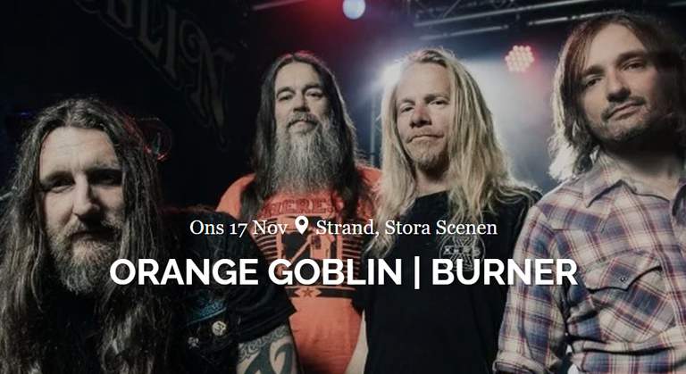 MEmbers of hard rock band Orange Goblin posing together.