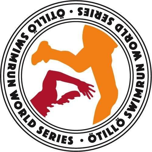 "The ÖTILLÖ Swimrun world series", multicolor text on a white background.