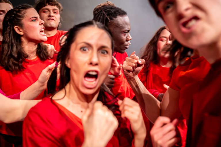 women in red clothes