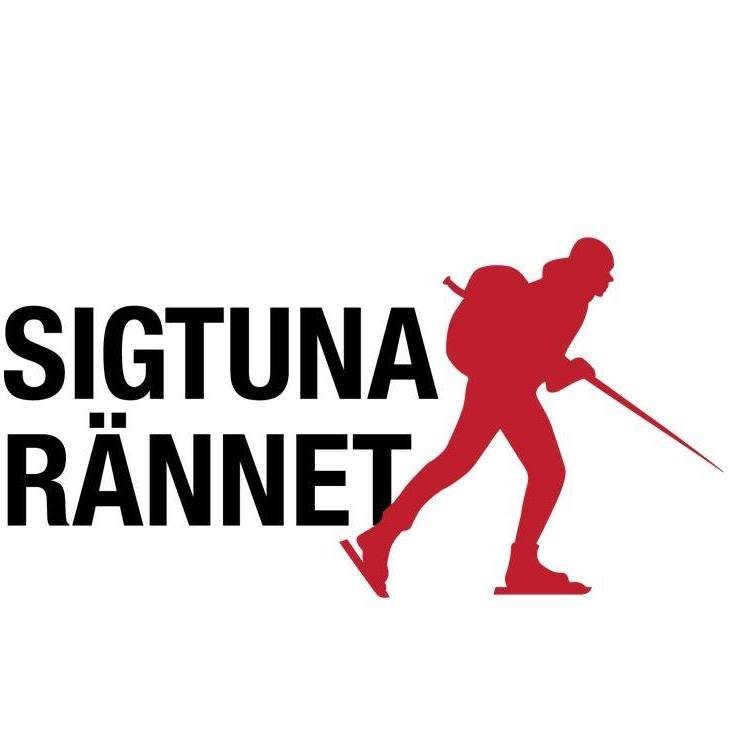 Text Sigtunarännet and a drawing depicting an ice skater.
