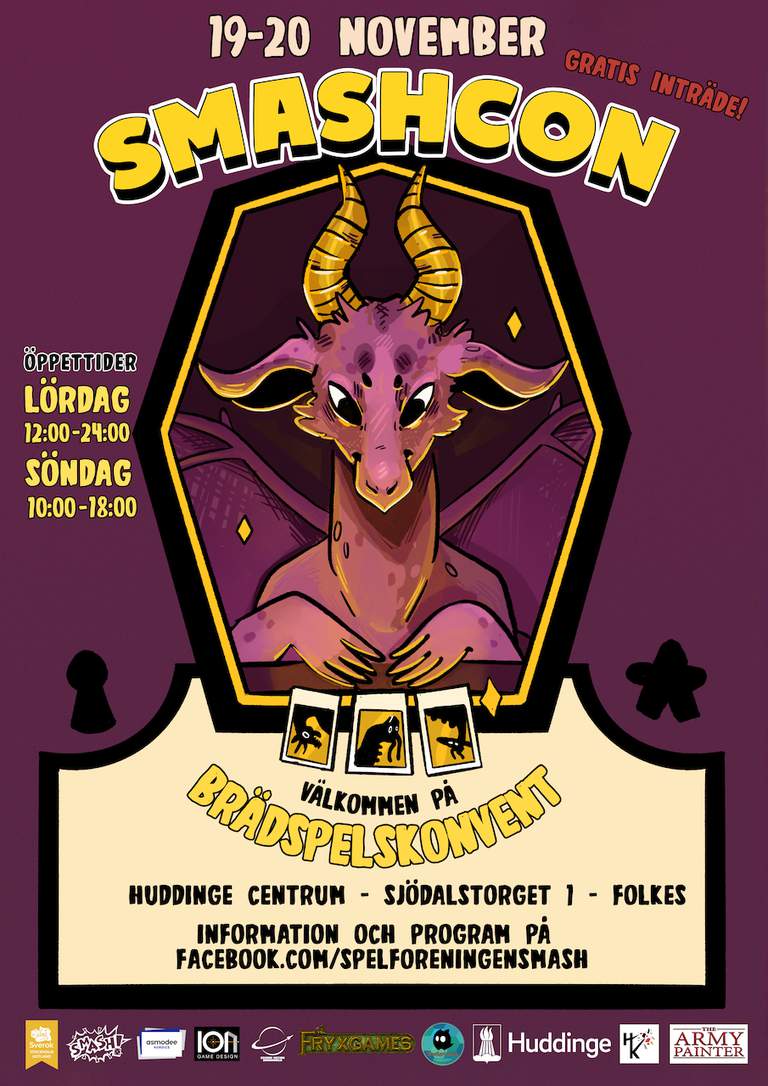 SmashCon 2022 Free BoardGame Convention at Folkes in Huddinge