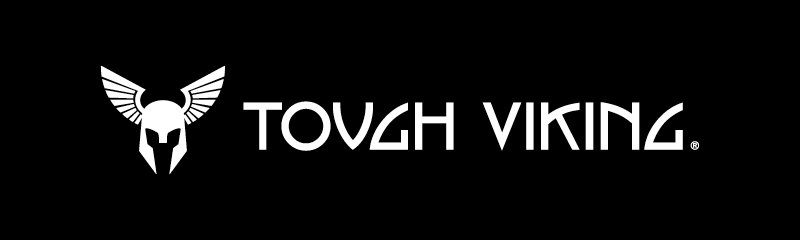 "Tough Viking", white text on a black background.